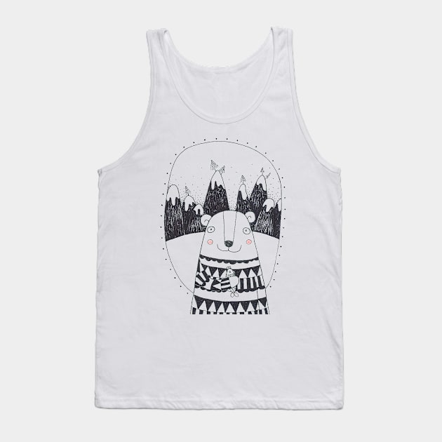 Bear on the hills Tank Top by Lot